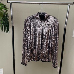 Long sleeve sequins shirt